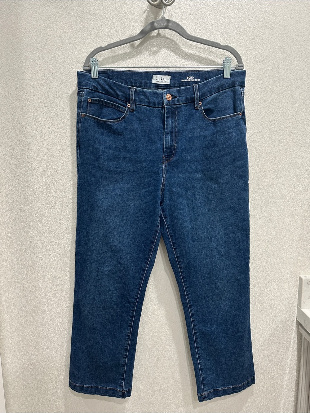 Nicole Miller Dark Blue Cropped Straight Jeans